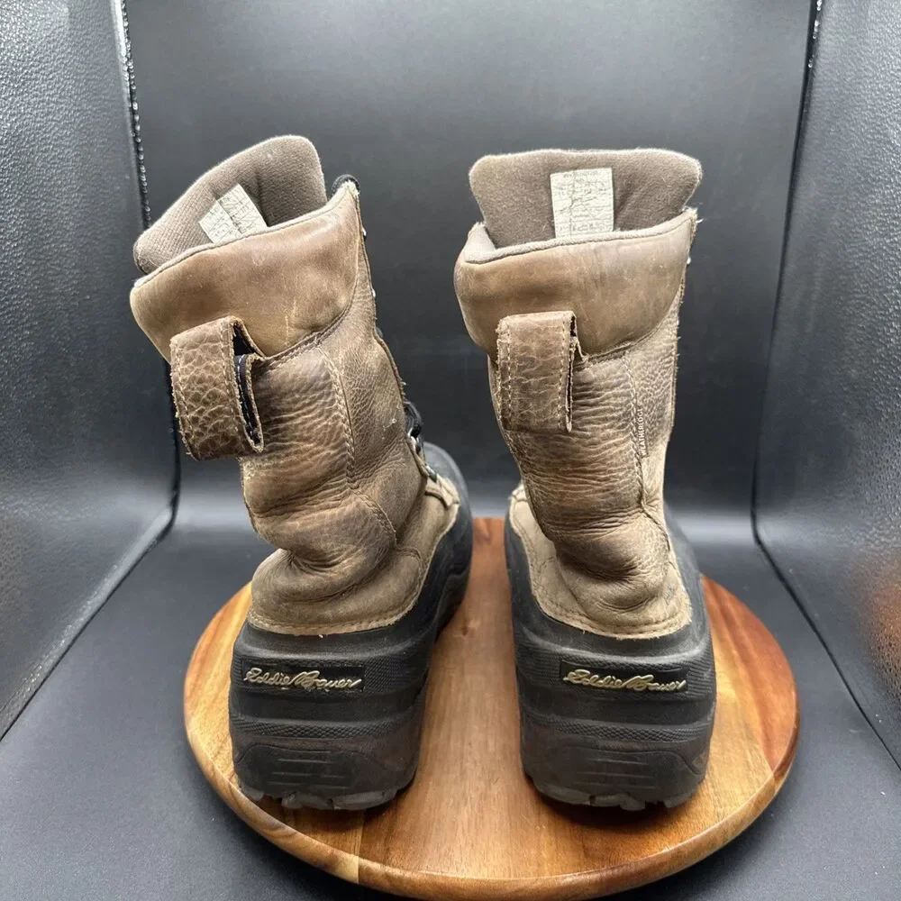 Eddie Bauer Snoqualmie Pass Men's Size 9.5 Hiking Boots Brown 8” Waterproof